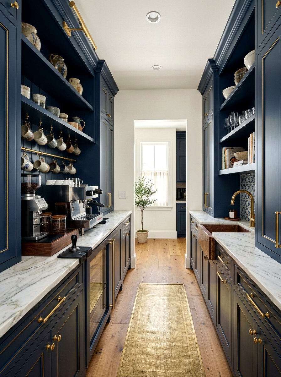 Butler Pantry With Coffee Station - 30 walk in scullery ideas