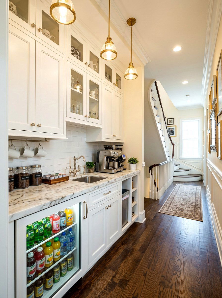 Butler coffee pantry setup - 30 coffee pantry wall ideas