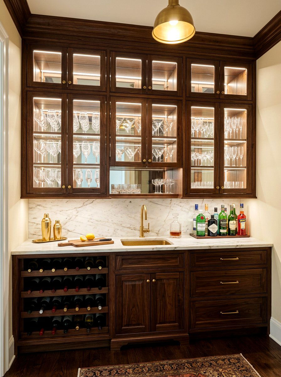 Butler pantry bar storage - 30 cocktail nook ideas aesthetic