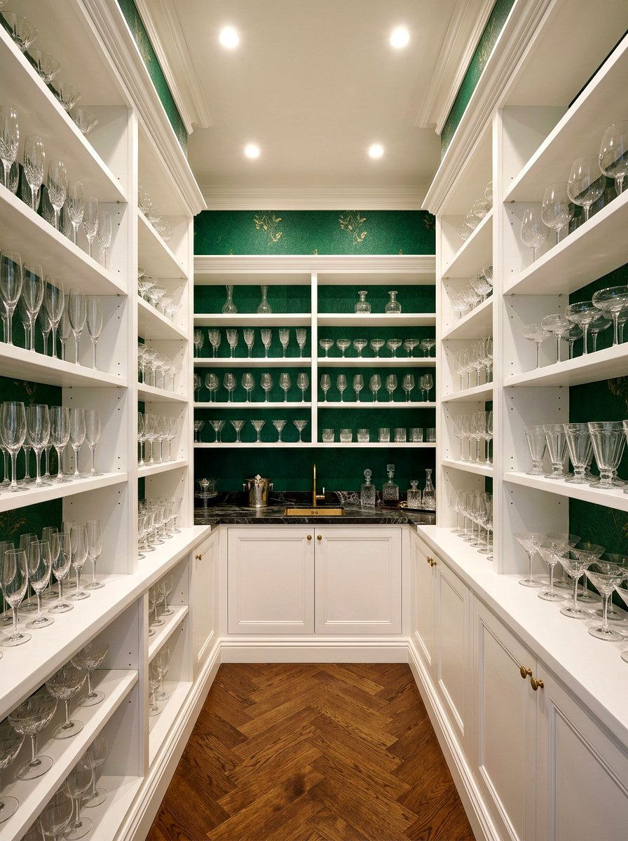 Butler pantry glassware shelving - 30 glassware display ideas