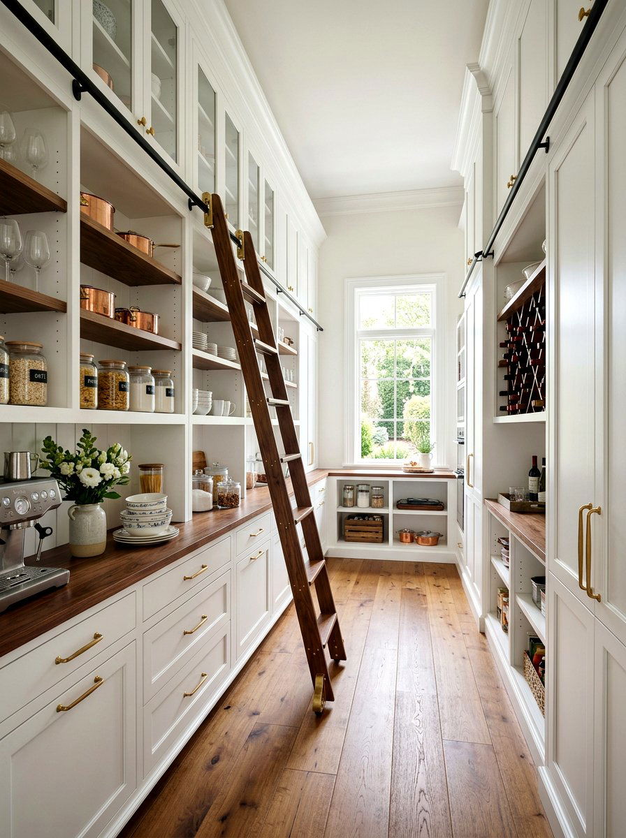 Butler pantry ladder - 30 butler pantry ideas
