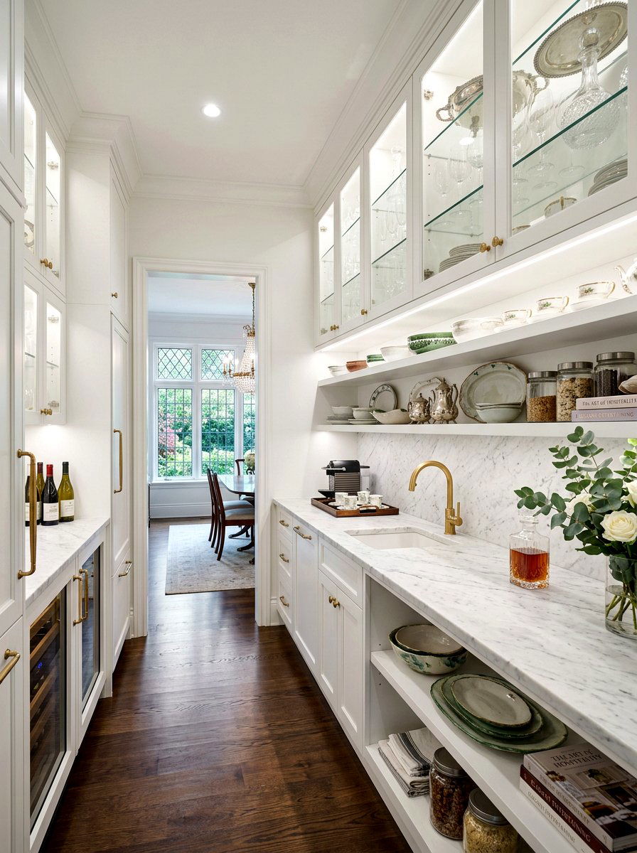 Butlers pantry with open shelves - 30 pantry with open shelving ideas