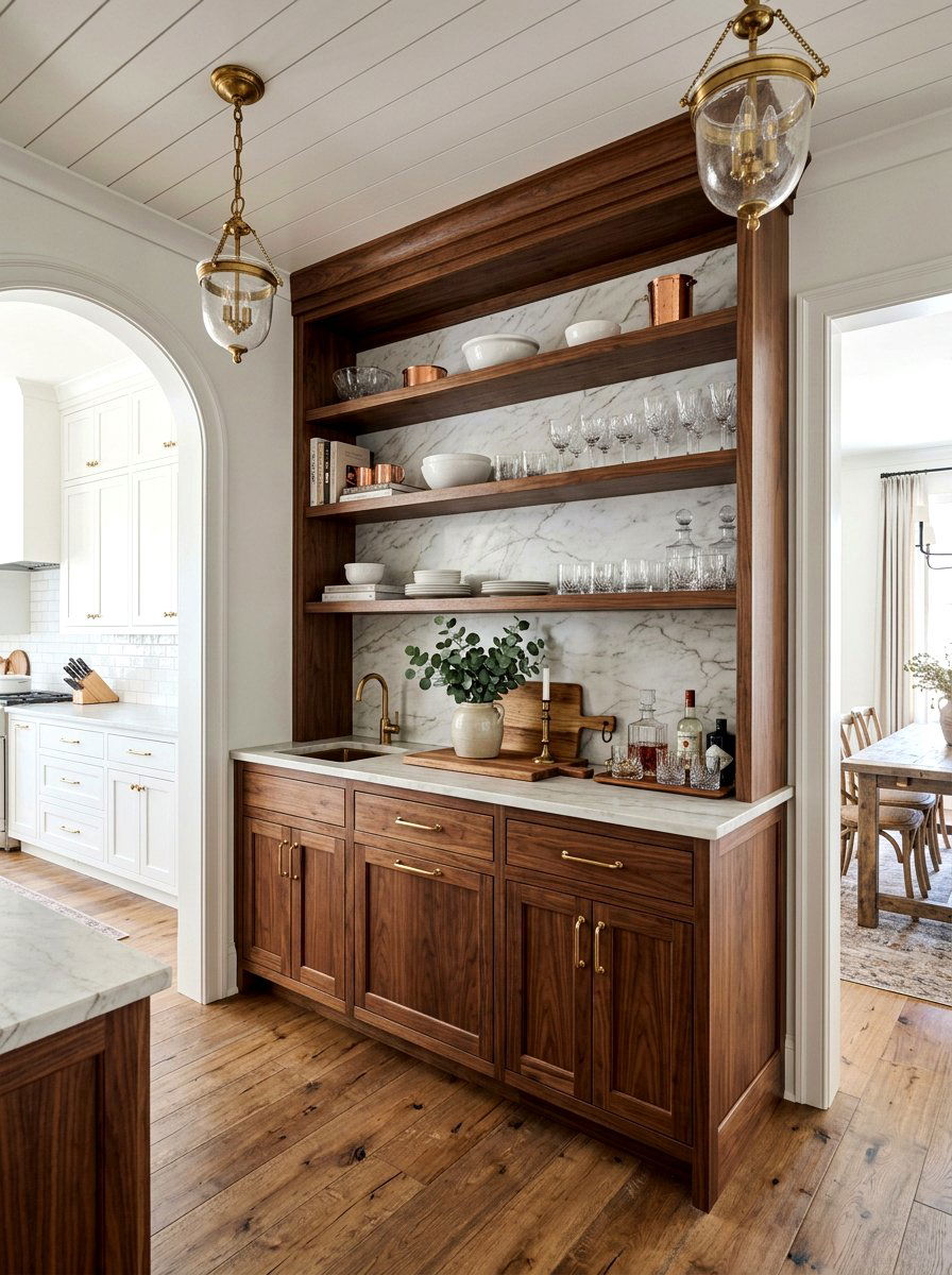 Butlers pantry wood shelving - 30 farmhouse pantry shelving ideas