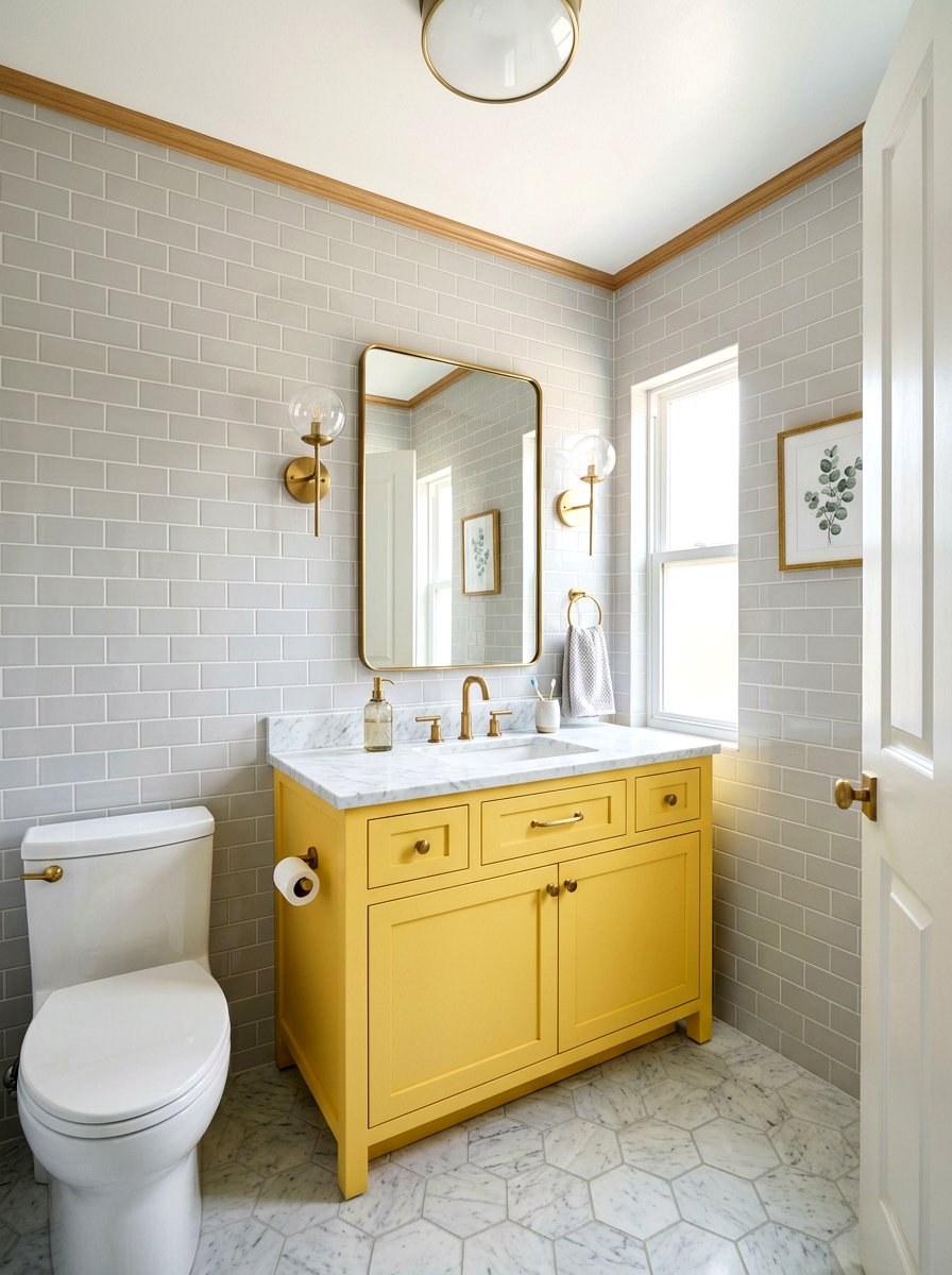 Butter Yellow Bathroom Vanity - 30 butter yellow powder room ideas
