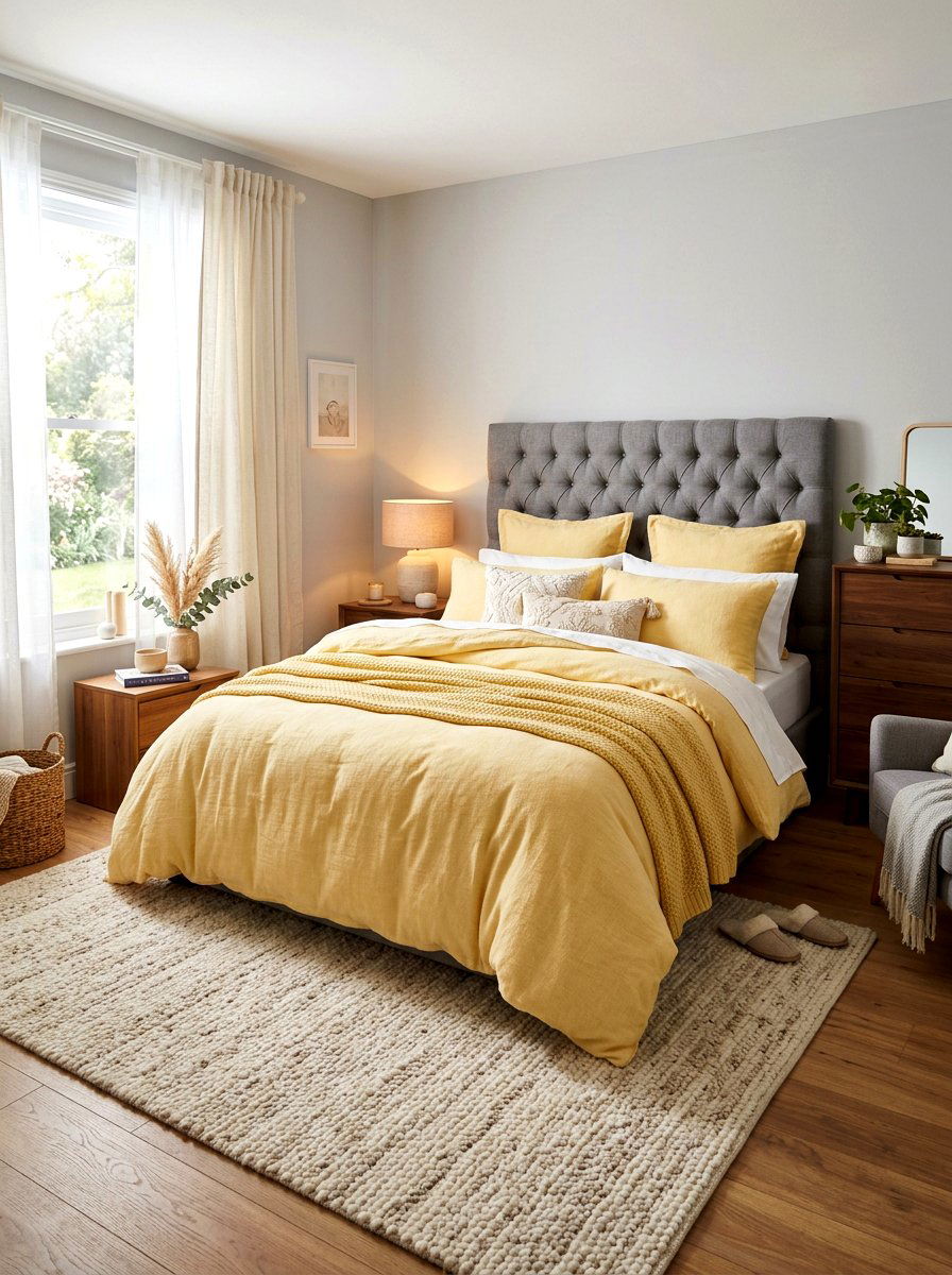 Butter Yellow Bedding - 30 soft yellow bedroom ideas