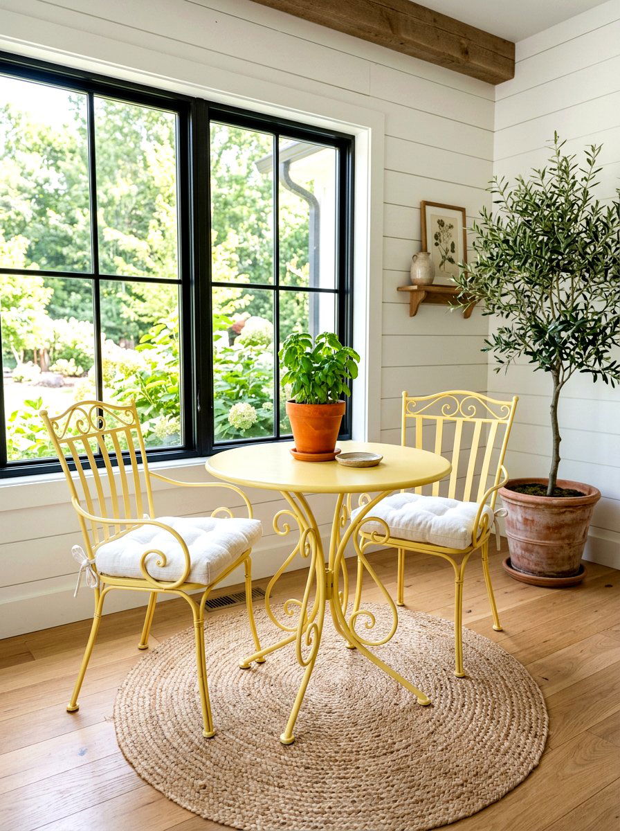 Butter Yellow Bistro Set - 30 butter yellow patio decor ideas