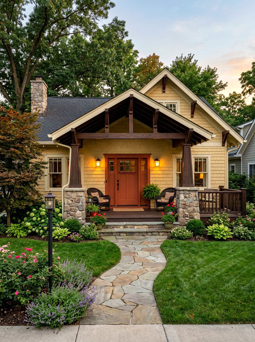 Butter Yellow Bungalow Front - 30 butter yellow exterior ideas