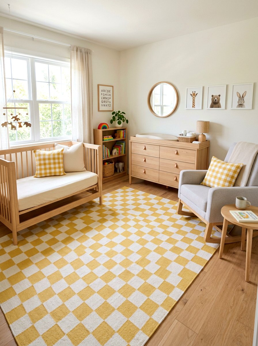 Butter Yellow Checkered Nursery - 30 butter yellow nursery ideas