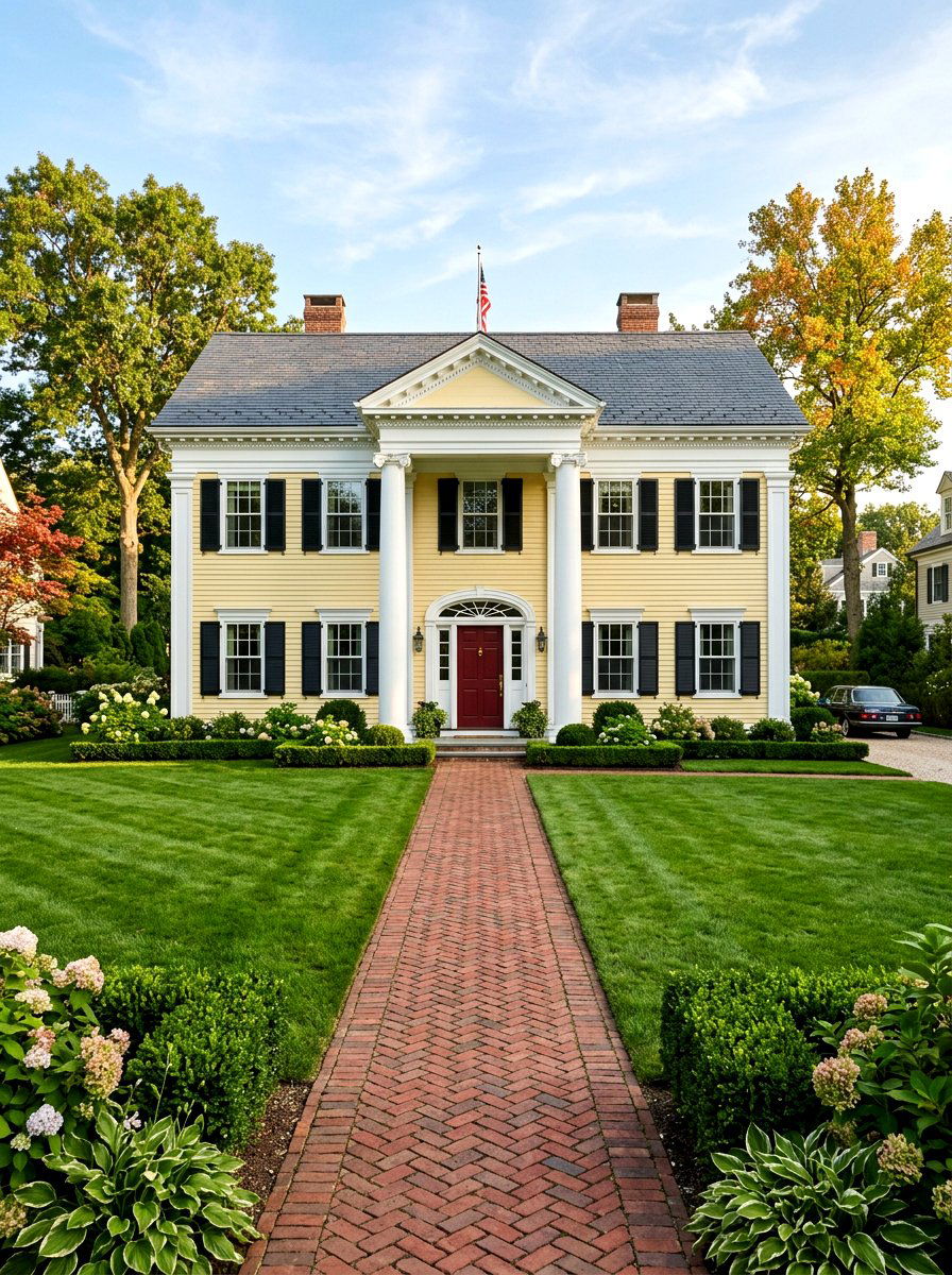 Butter Yellow Colonial Architecture - 30 butter yellow exterior ideas