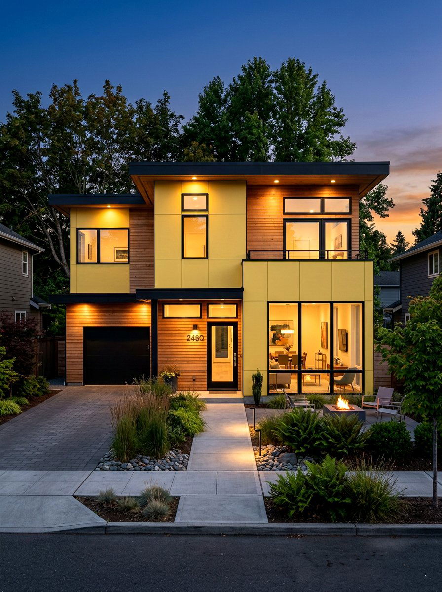 Butter Yellow Contemporary Exterior - 30 butter yellow exterior ideas