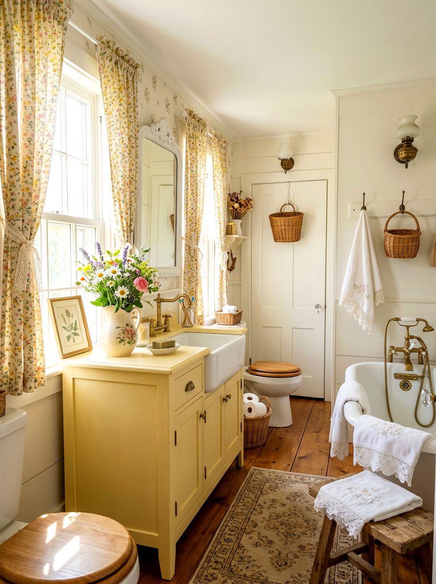 Butter Yellow Cottagecore Bathroom - 30 butter yellow powder room ideas
