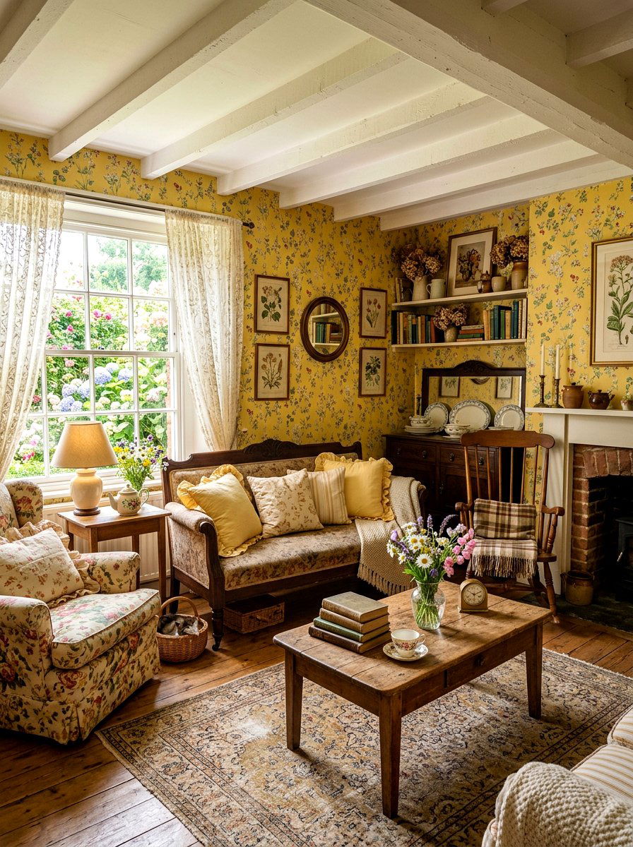 Butter Yellow Cottagecore - 30 butter yellow living room ideas