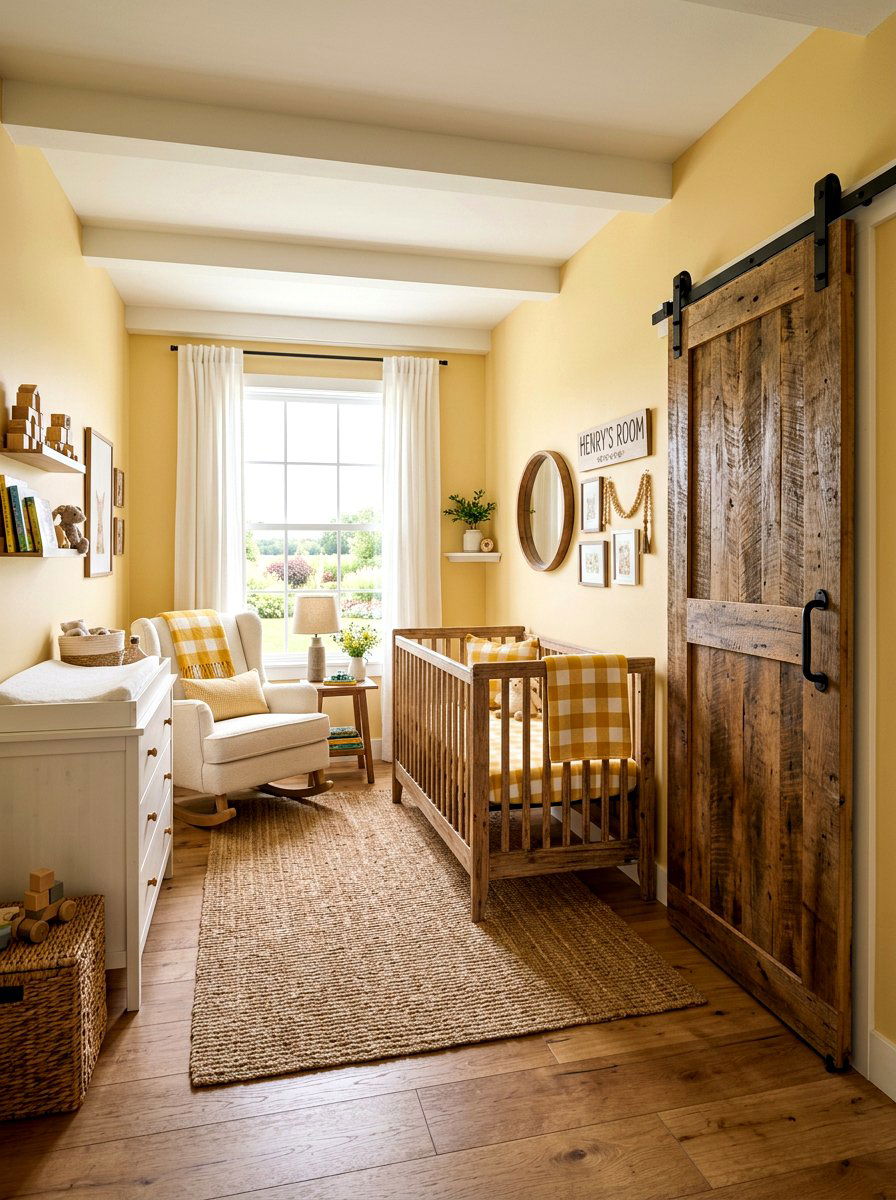 Butter Yellow Farmhouse Nursery - 30 butter yellow nursery ideas