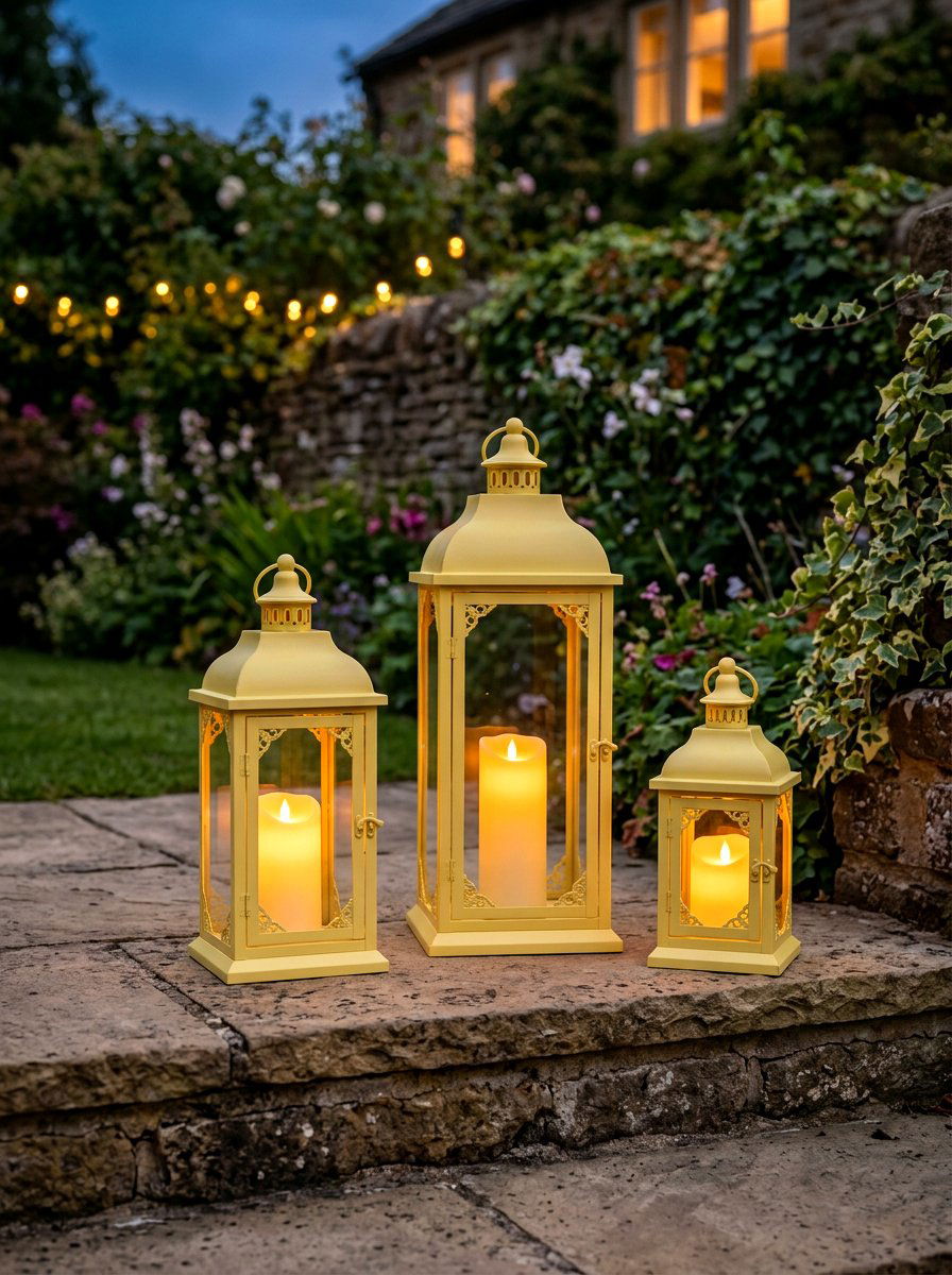Butter Yellow Lantern Decor - 30 butter yellow patio decor ideas