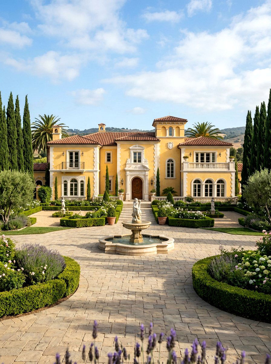 Butter Yellow Luxury Villa - 30 butter yellow exterior ideas