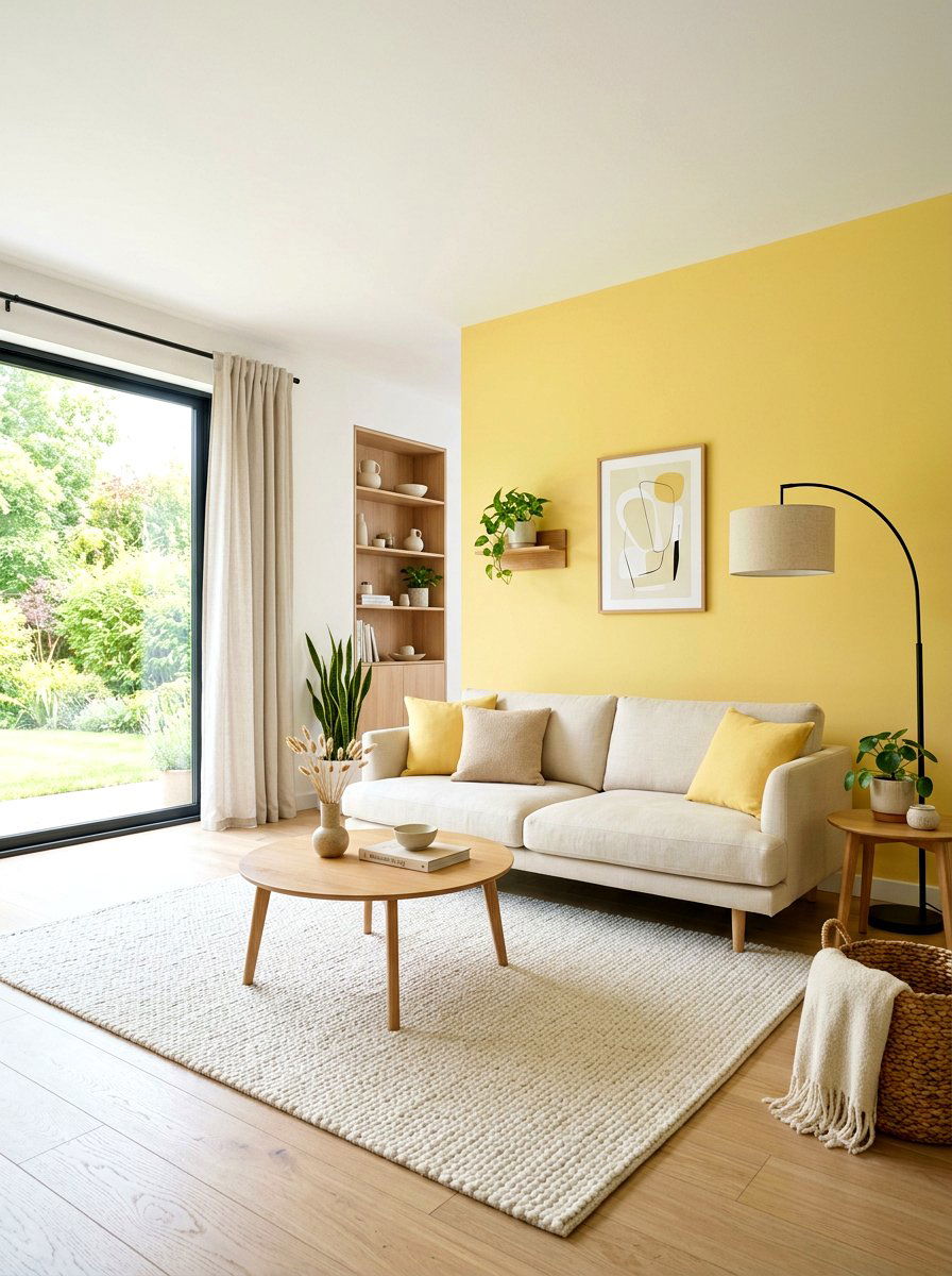 Butter Yellow Minimalist - 30 butter yellow living room ideas