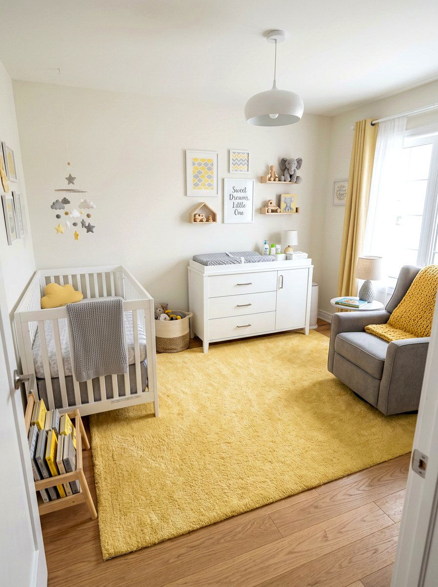 Butter Yellow Nursery Rug - 30 butter yellow nursery ideas