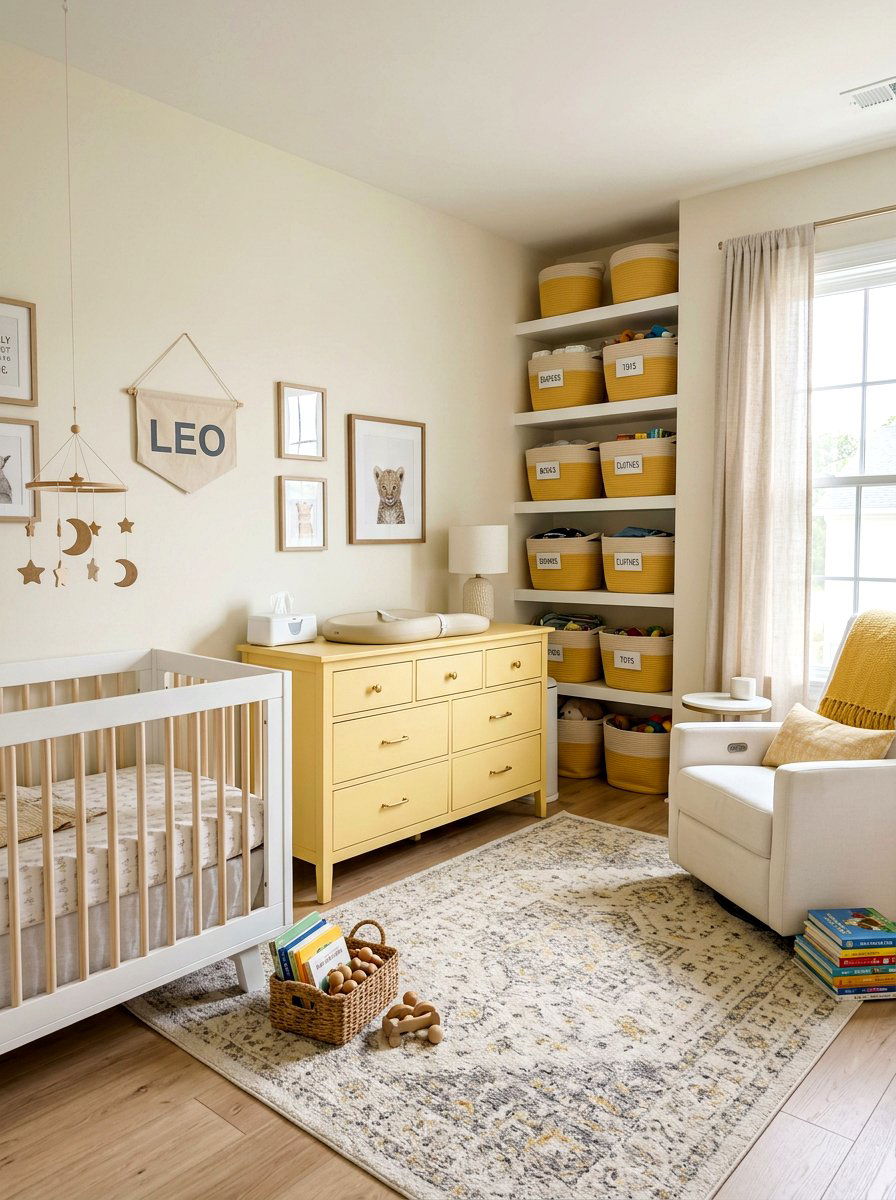 Butter Yellow Nursery Storage - 30 butter yellow nursery ideas