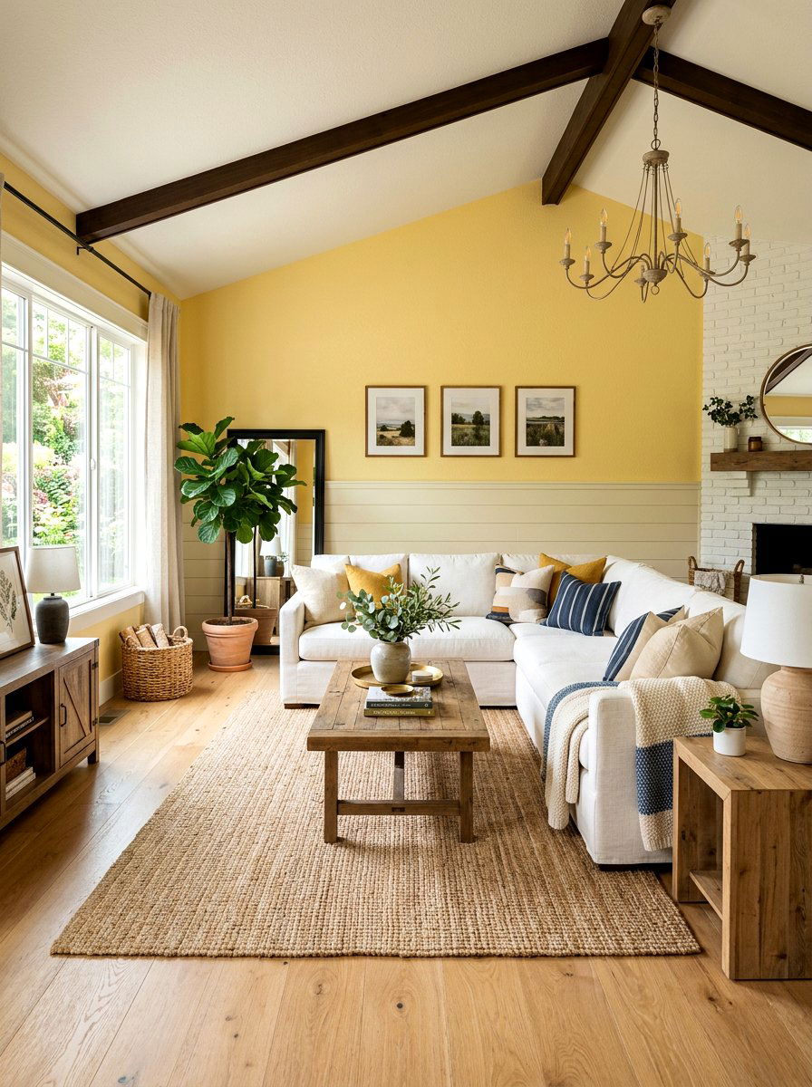 Butter Yellow Paint - 30 butter yellow living room ideas