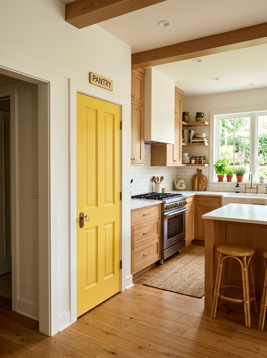 Butter Yellow Pantry Door - 30 butter yellow kitchen ideas