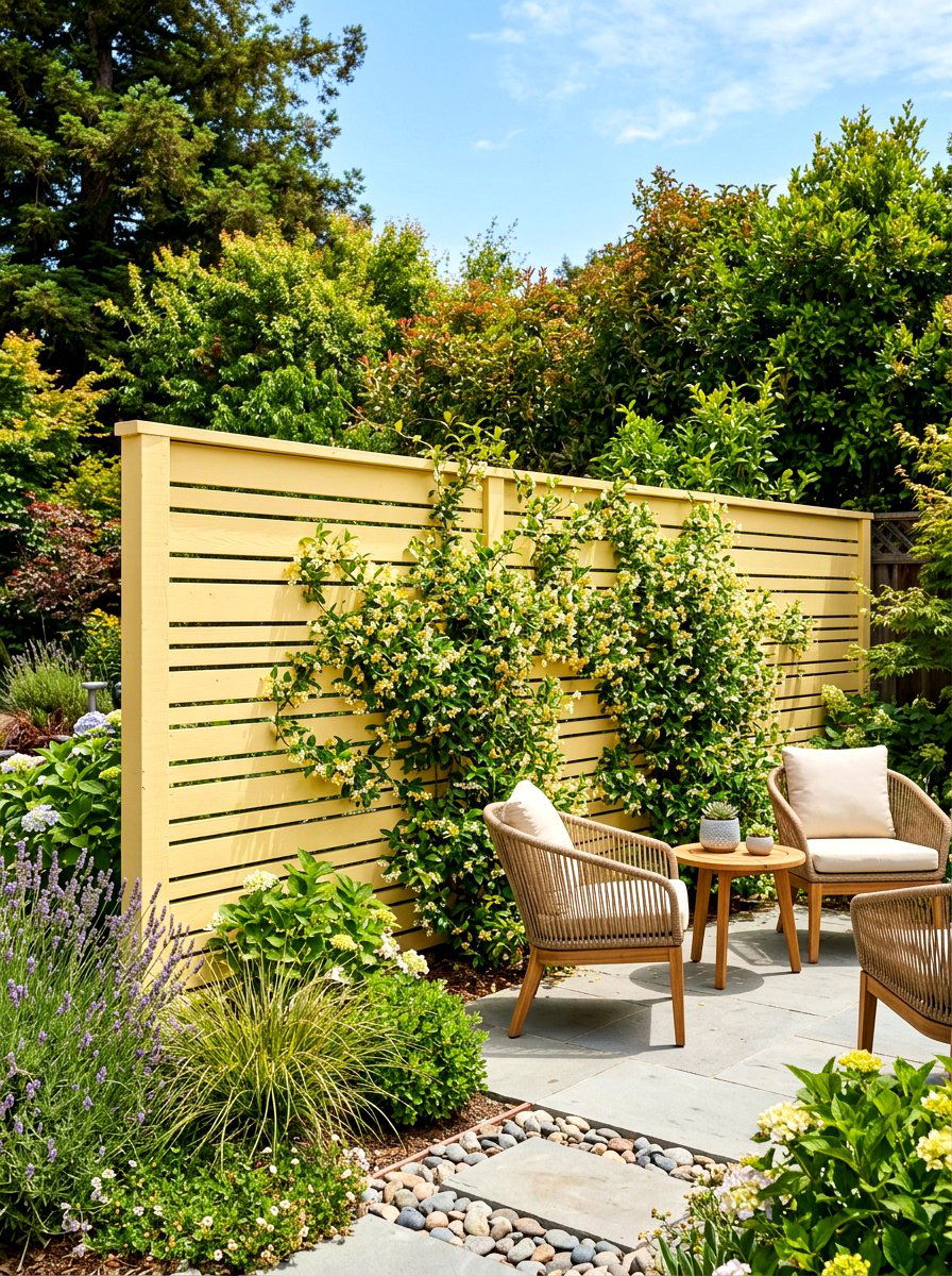 Butter Yellow Privacy Fencing - 30 butter yellow patio decor ideas