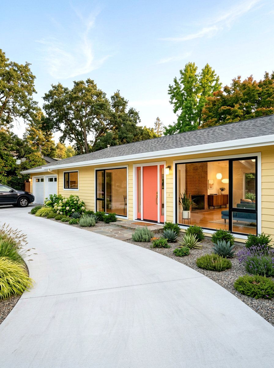 Butter Yellow Ranch House - 30 butter yellow exterior ideas