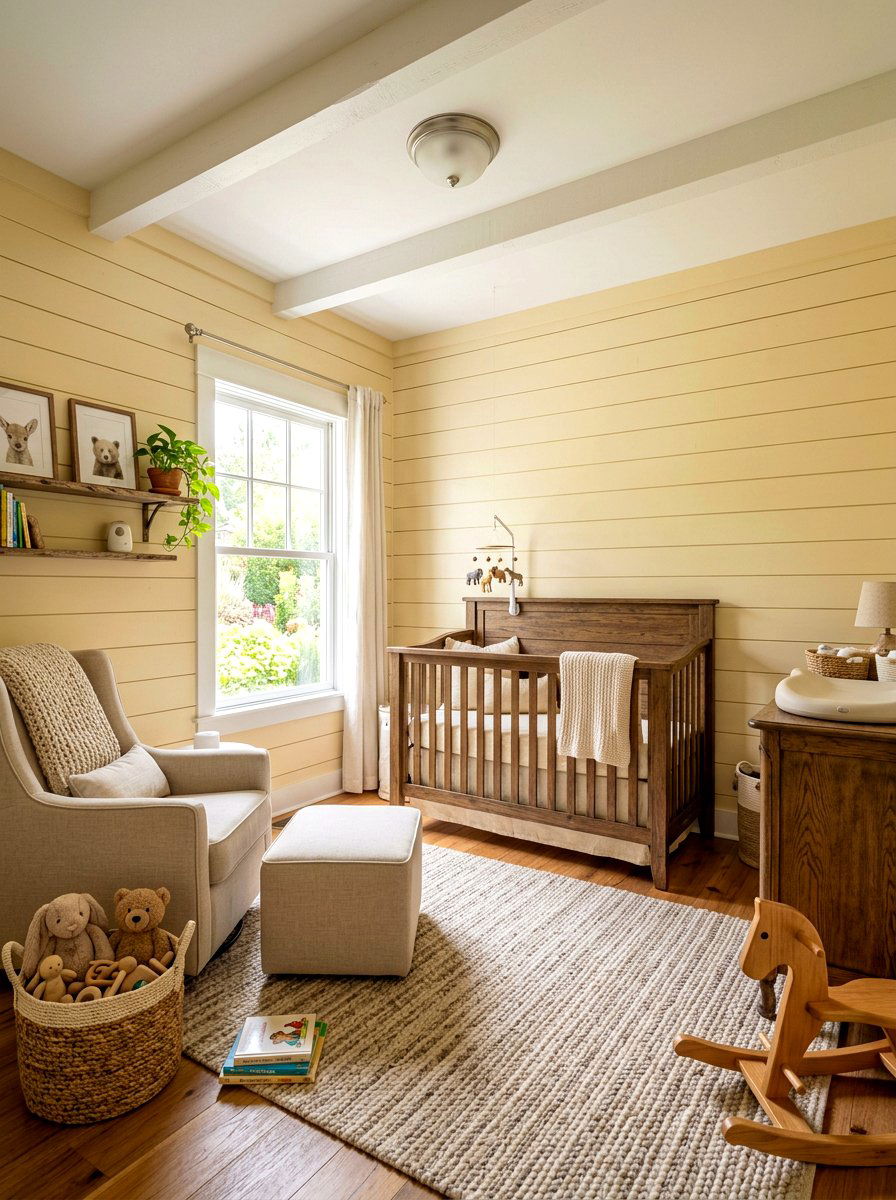 Butter Yellow Shiplap Nursery - 30 butter yellow nursery ideas
