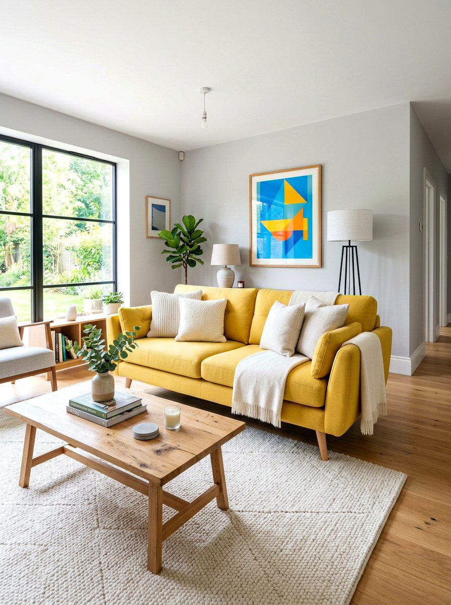 Butter Yellow Sofa - 30 butter yellow living room ideas