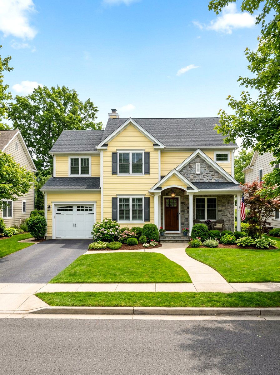 Butter Yellow Suburban Exterior - 30 butter yellow exterior ideas
