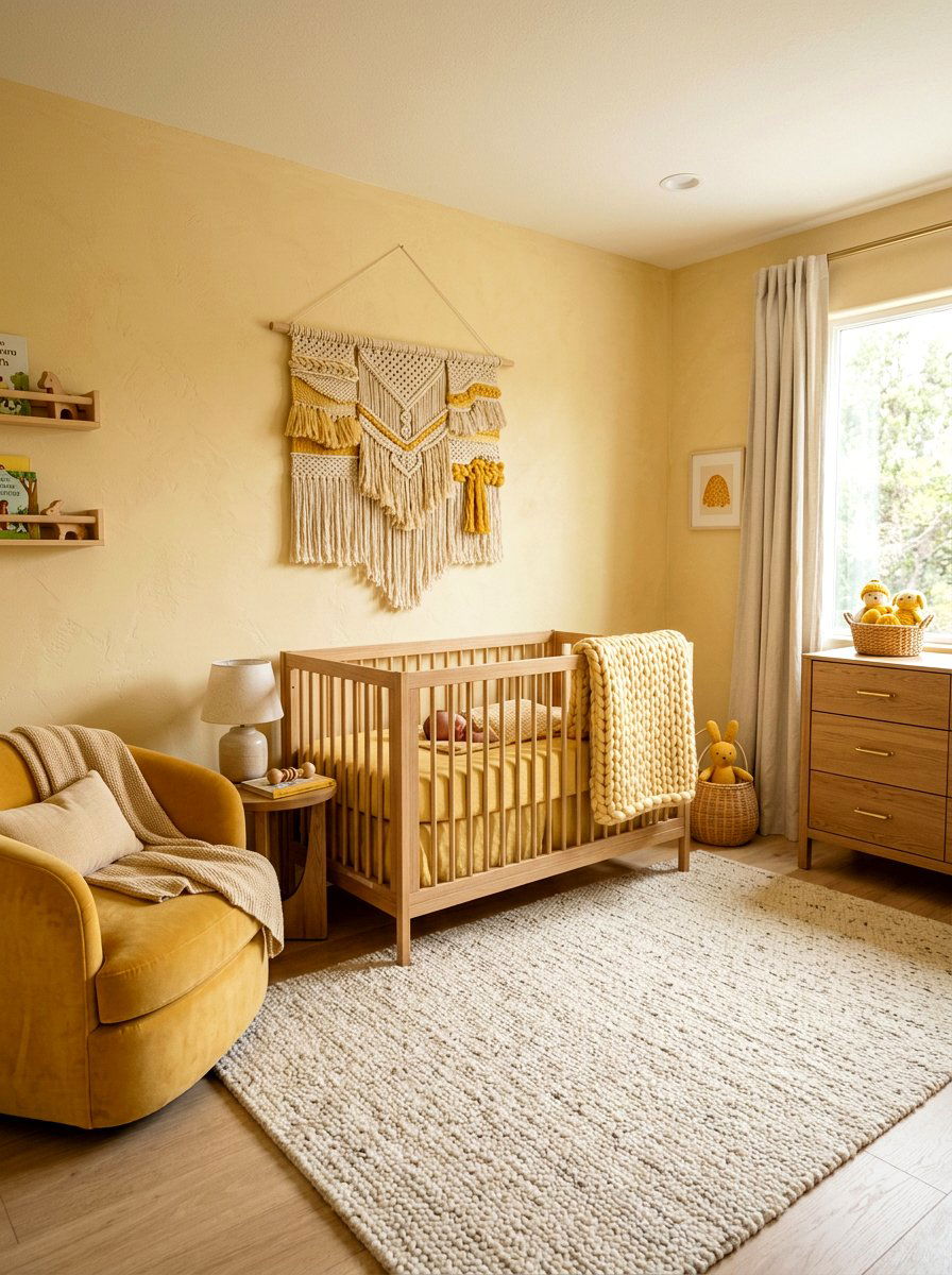 Butter Yellow Textured Nursery - 30 butter yellow nursery ideas