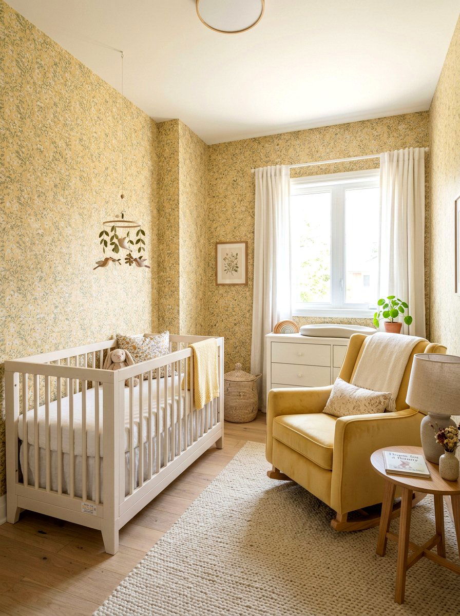 Butter Yellow Wallpaper Nursery - 30 butter yellow nursery ideas