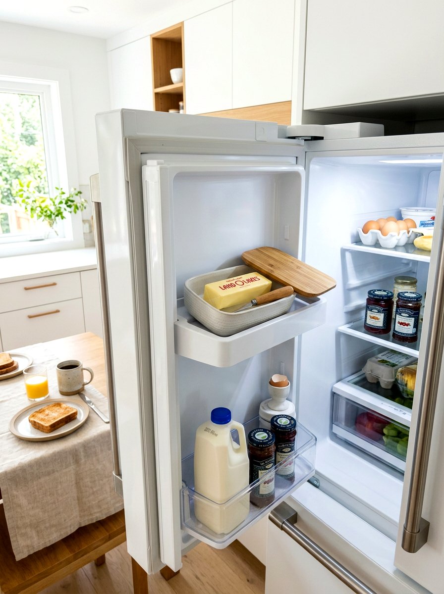 Butter dish with lid - 30 aesthetic fridge organization ideas