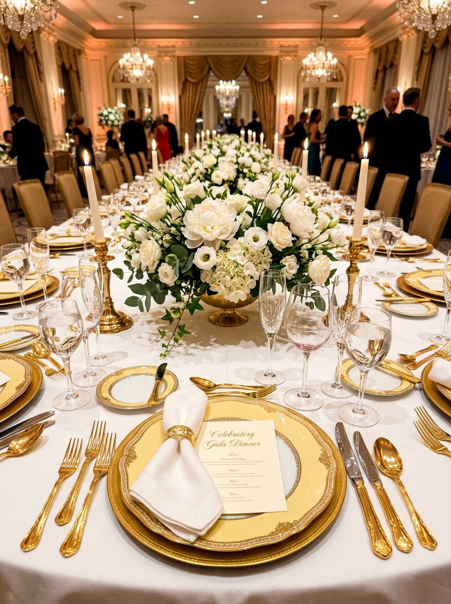 Butter yellow gold rimmed plates - 30 butter yellow tablescape ideas