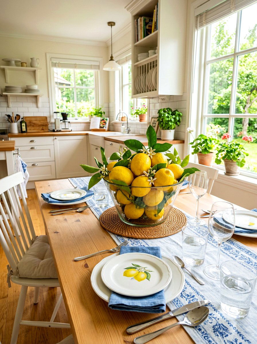 Butter yellow lemon decor - 30 butter yellow tablescape ideas