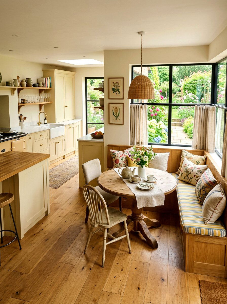 Buttercream kitchen breakfast nook - 30 buttercream kitchen ideas