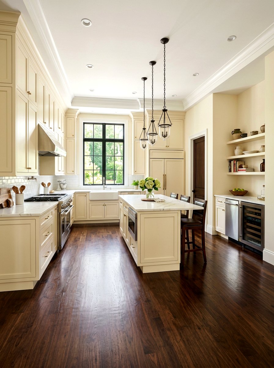 Buttercream kitchen dark wood floors - 30 buttercream kitchen ideas