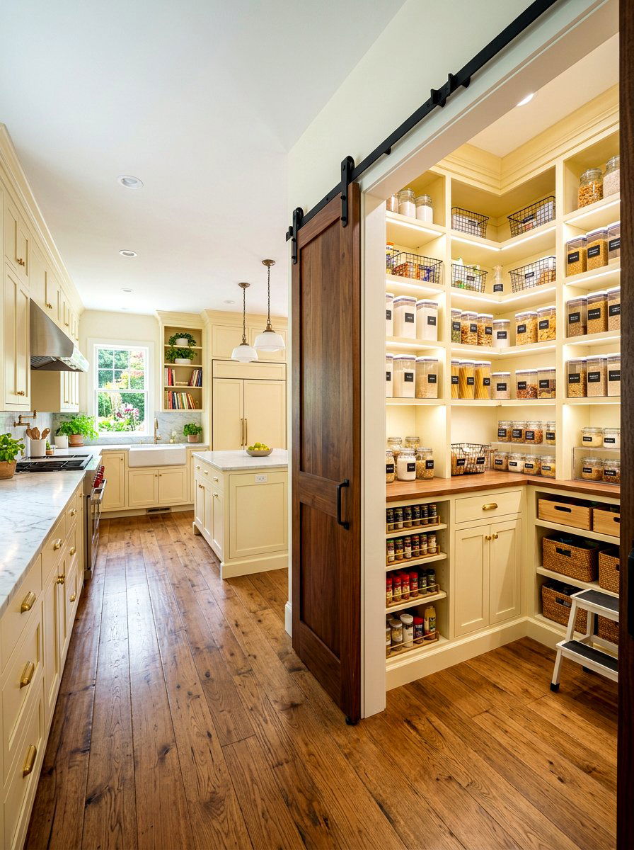 Buttercream kitchen walk in pantry - 30 buttercream kitchen ideas
