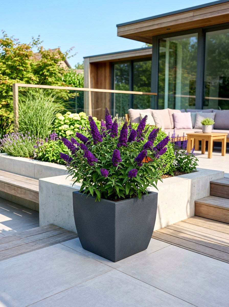 Butterfly Bush Container - 30 pollinator patio ideas