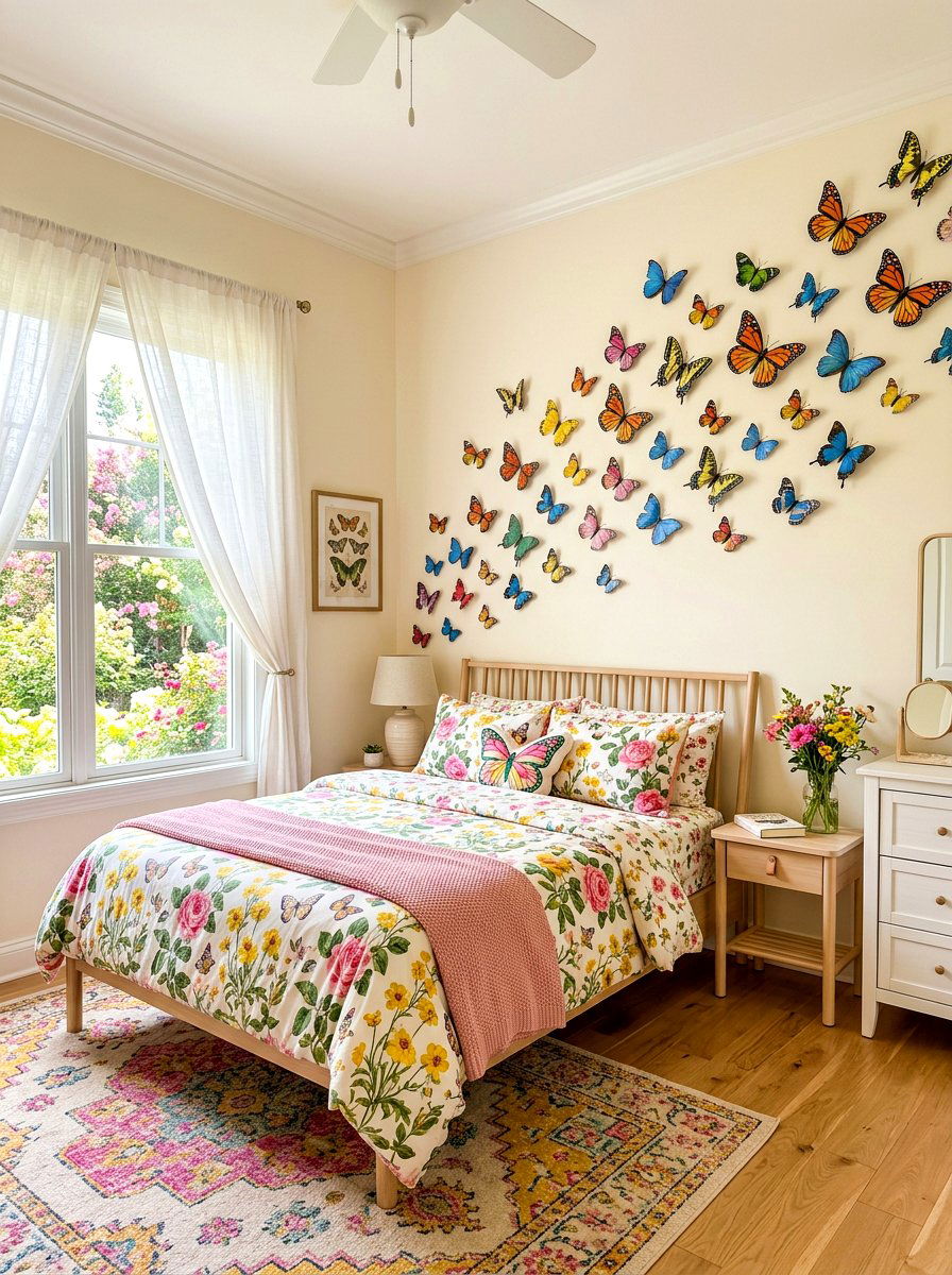 Butterfly Garden Bedroom - 30 storybook bedroom decor ideas