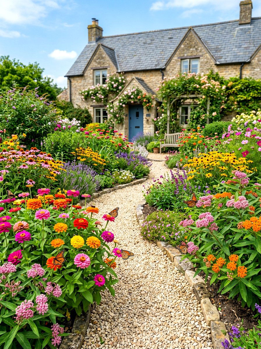 Butterfly Garden Front Yard - 30 low water front yard ideas