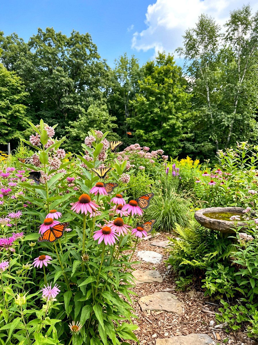 Butterfly Habitat Garden - 30 flower field backyard ideas