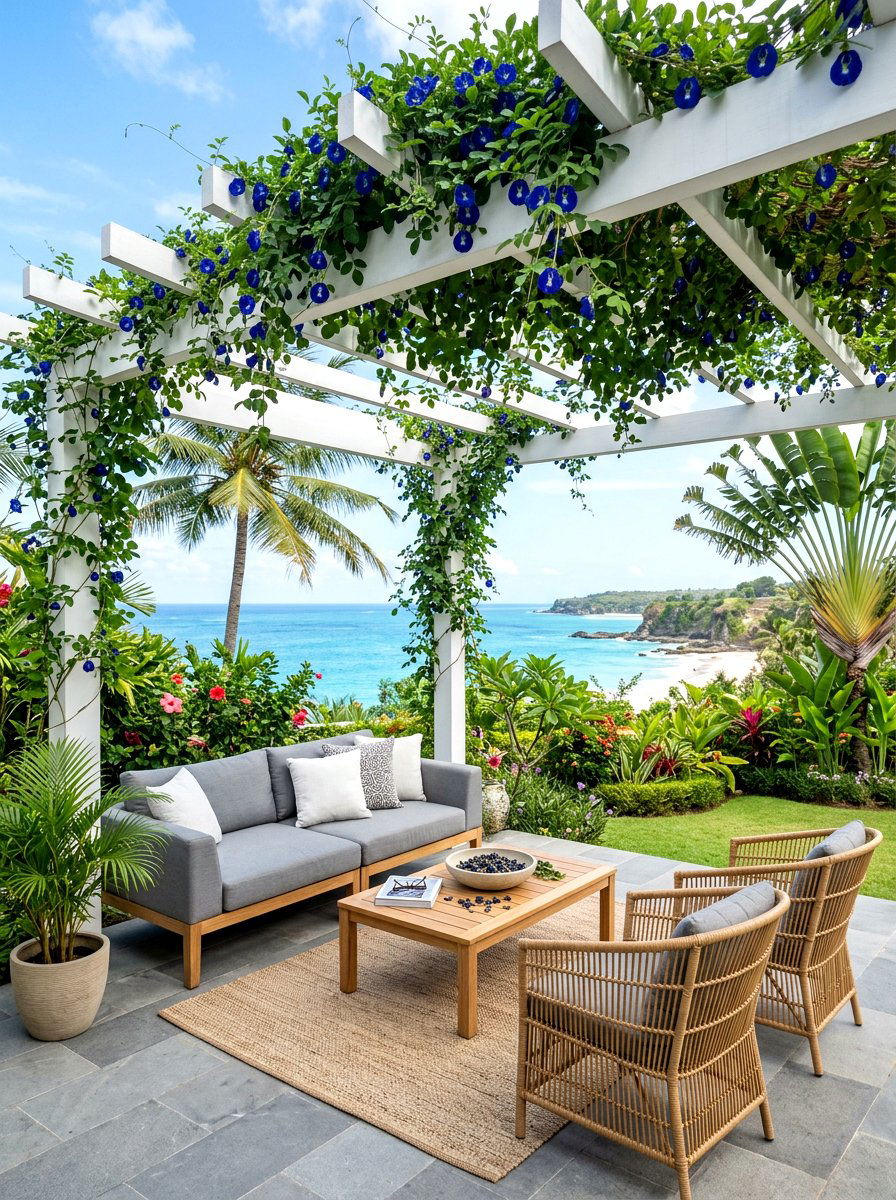 Butterfly Pea Pergola - 30 pergola plant ideas