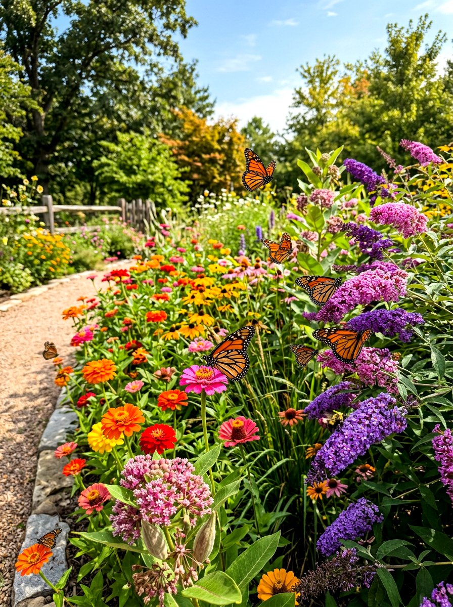 Butterfly Pollinator Border - 30 cottage front border ideas