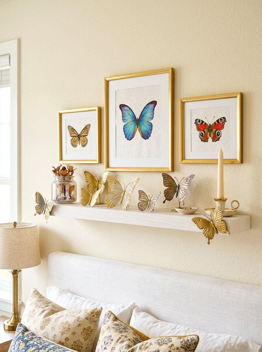 Butterfly Shelf Decor - 30 spring shelf styling ideas aesthetic