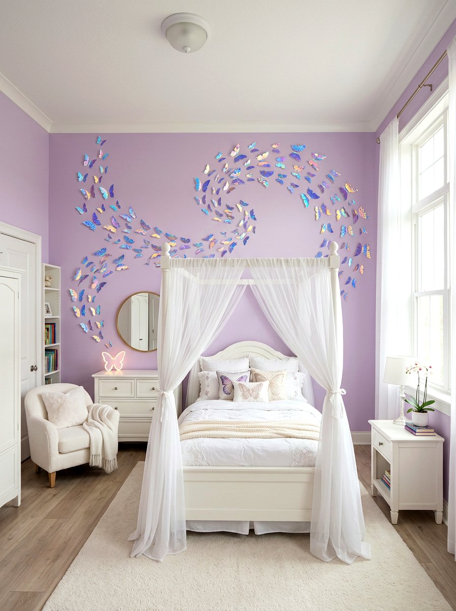 Butterfly decor room - 30 soft girl room ideas