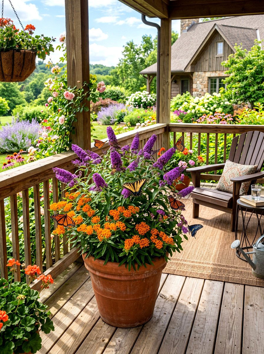 Butterfly garden container - 30 container garden ideas