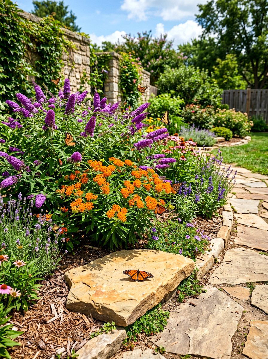Butterfly garden corner - 30 corner flower bed ideas