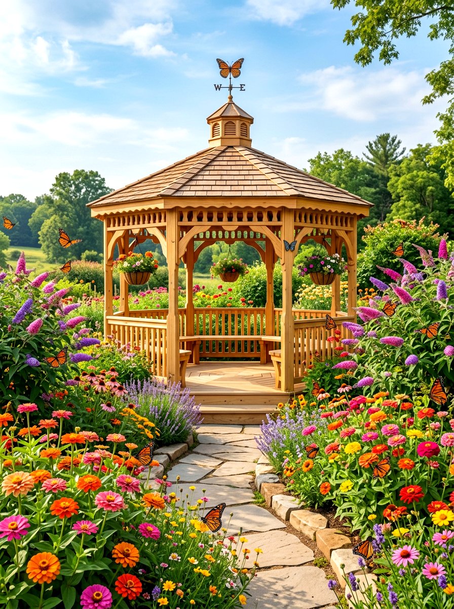 Butterfly gazebo flower garden - 30 gazebo flower garden ideas