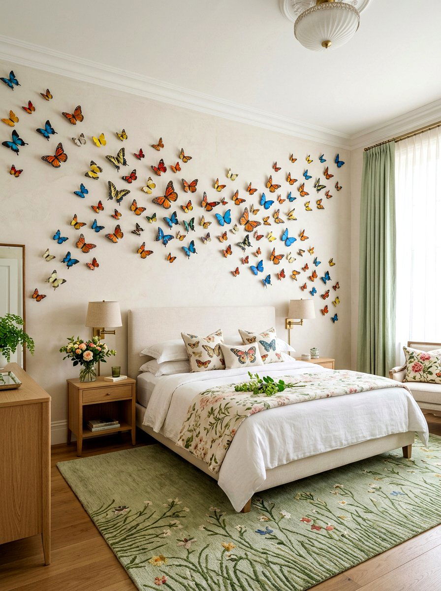 Butterfly wall bedroom - 30 fairytale bedroom aesthetic ideas
