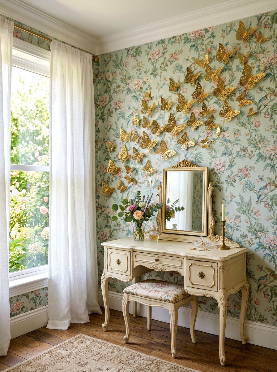 Butterfly wall decor - 30 fairycore bedroom ideas